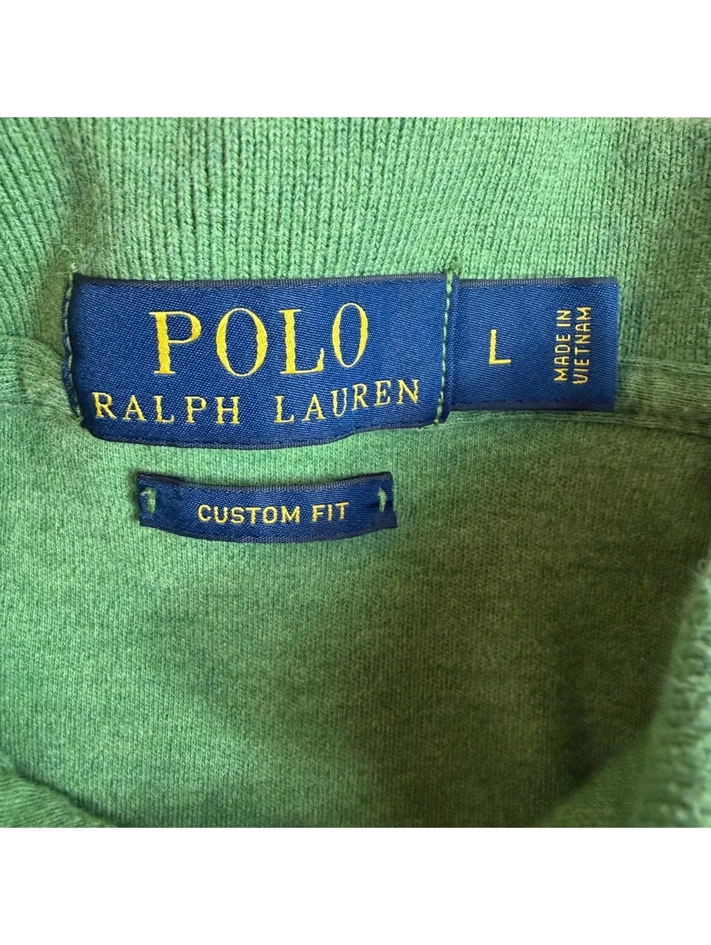 Polo Ralph Lauren Mens L Heather Green Polo Shirt Custom Fit Pony Logo